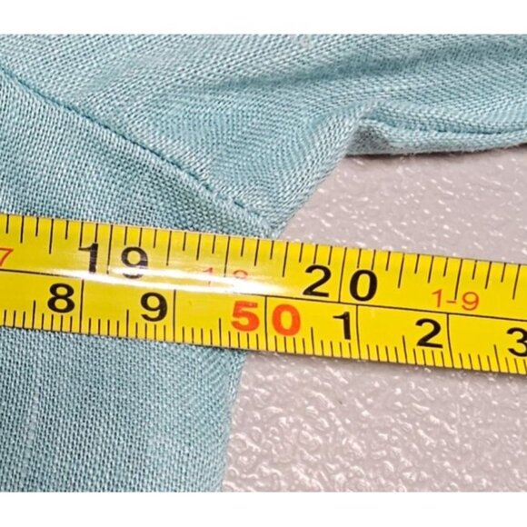 Soft Surroundings Womens S Island Breeze Lagenlook‎ Turquoise Linen Top - Picture 7 of 12